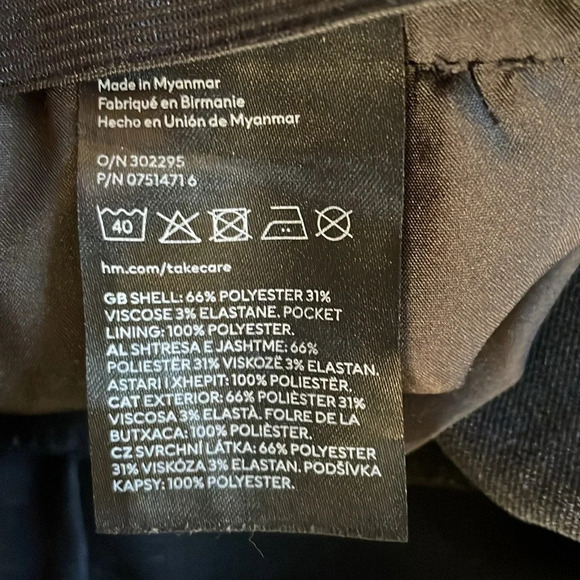 H&M Classic Pinstriped Black Slacks Pants Size 16 - Picture 10 of 11